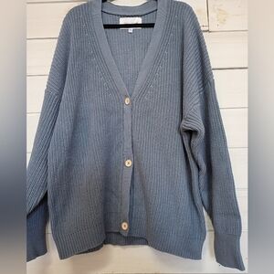 Tradlands Slate Blue Cardigan Sweater